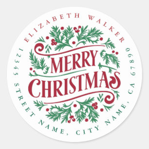 Merry KerstRound Stickers
