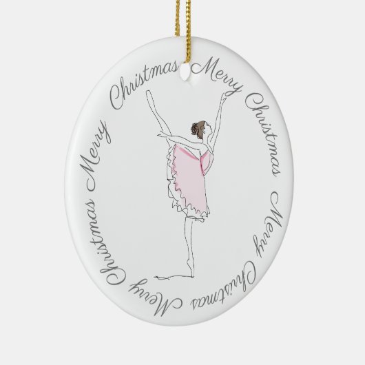 Merry Kerstroze Ballerina Ornament (Rechts)