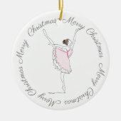 Merry Kerstroze Ballerina Ornament (Voorkant)