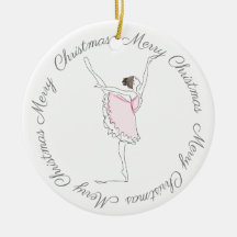Merry Kerstroze Ballerina Ornament