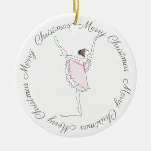 Merry Kerstroze Ballerina Ornament