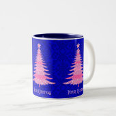 Merry kerstroze boom - Sparkle Snowflakes Tweekleurige Koffiemok (Voorkant rechts)