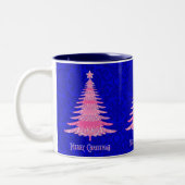 Merry kerstroze boom - Sparkle Snowflakes Tweekleurige Koffiemok (Links)