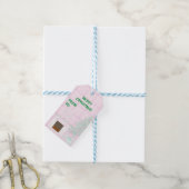 Merry kerstroze cadeautjes Labels | Gepersonalisee Cadeaulabel (Met Touw)