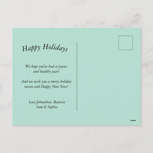 Merry Kerstroze Flamingo Custom Feestdagenkaart (Achterkant)