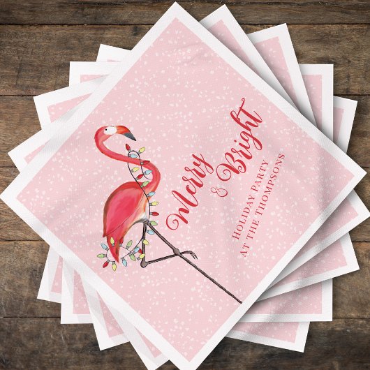 Merry Kerstroze Flamingo Custom Servet