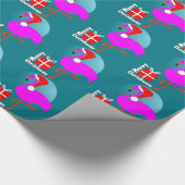 Merry Kerstroze Flamingo Cute Trendy Graphic Cadeaupapier (Hoek)