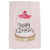 Merry Kerstroze Glass Dome Medium Cadeauzakje (Voorkant)