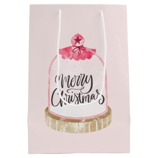 Merry Kerstroze Glass Dome Medium Cadeauzakje (Achterkant)
