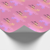 Merry Kerstroze Gold Ombre Snowflake Patronen Cadeaupapier (Hoek)