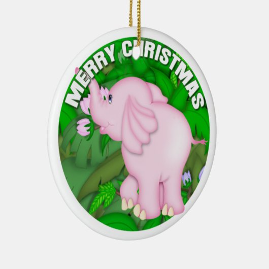 Merry Kerstroze olifant Keramisch Ornament (Rechts)