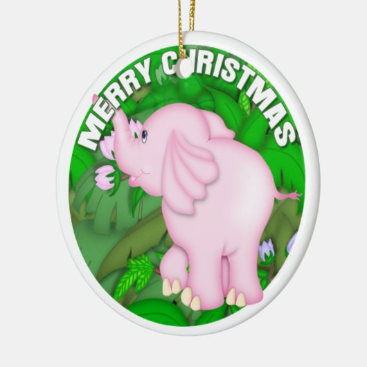 Merry Kerstroze olifant Keramisch Ornament (Links)