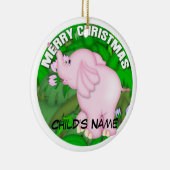 Merry Kerstroze olifant Keramisch Ornament (Rechts)