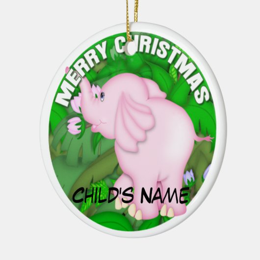 Merry Kerstroze olifant Keramisch Ornament (Links)