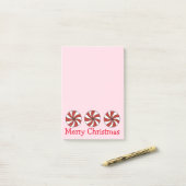 Merry kerstroze peppermint hard Snoep Post-it® Notes (Op bureau)