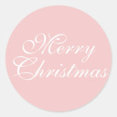 Merry Kerstroze Ronde Sticker (Voorkant)