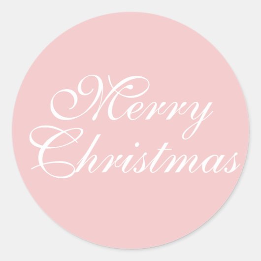 Merry Kerstroze Ronde Sticker (Voorkant)