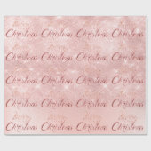 Merry Kerstroze Rose Glitter Blush Script Lux Cadeaupapier (Vlak)