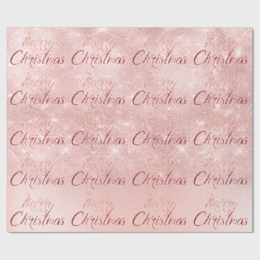 Merry Kerstroze Rose Glitter Blush Script Lux Cadeaupapier (Vlak)