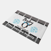 Merry Kerstroze Snowflakes Penguin Deurmat (Schuin)