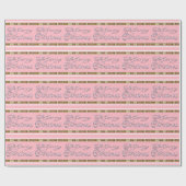 Merry Kerstroze Striped Elegant Holiday Cadeaupapier (Vlak)