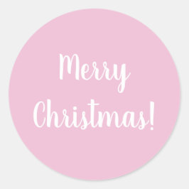Merry Kerstroze Typografie Ronde Sticker