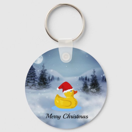 Merry KerstRubber Ducky Cute Sleutelhanger (Voorkant)