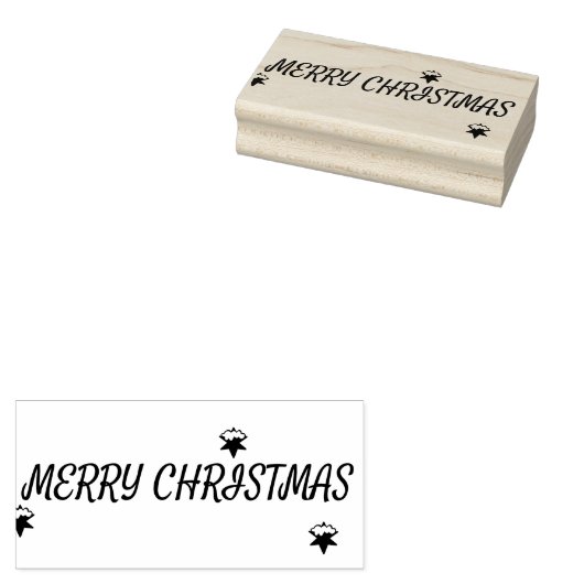 Merry KerstRubber Stamp Rubberstempel (Gestempeld)