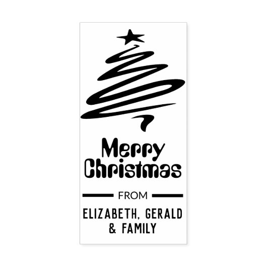 Merry KerstRubber Stamp Rubberstempel (Afrduk)