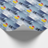 Merry KerstRubby Ducker Cute Snewing Cadeaupapier (Hoek)