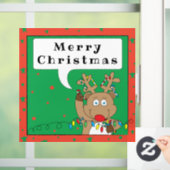 Merry Kerstrudolf Window Cling Raamsticker (Huis)