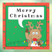 Merry Kerstrudolf Window Cling Raamsticker (Vel 3)