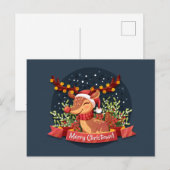 Merry KerstRudolph Briefkaart (Voorkant / Achterkant)