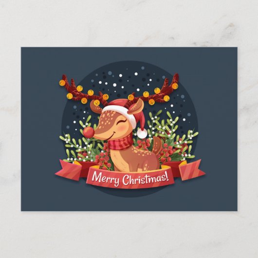 Merry KerstRudolph Briefkaart (Voorkant)