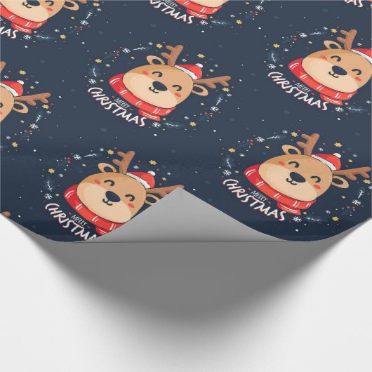 Merry KerstRudolph Cadeaupapier (Hoek)