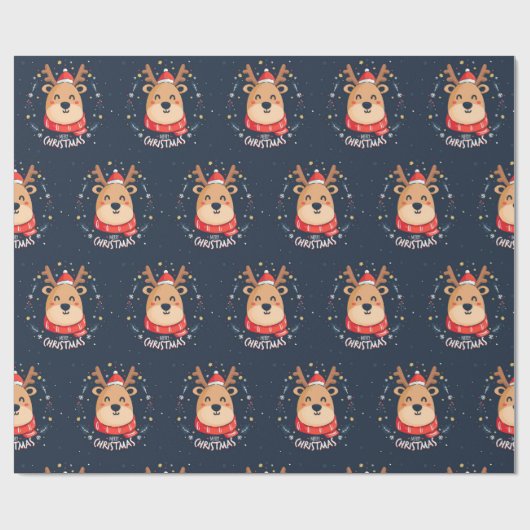 Merry KerstRudolph Cadeaupapier (Vlak)