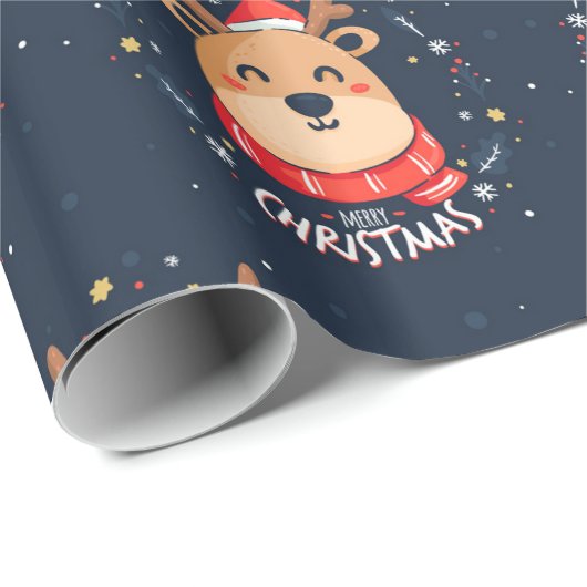 Merry KerstRudolph Cadeaupapier (Rol Hoek)