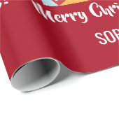 Merry Kerstrudolph Reindeer Persoonlijke naam Cadeaupapier (Rol Hoek)