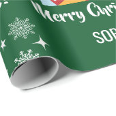 Merry Kerstrudolph Reindeer Persoonlijke naam Cadeaupapier (Rol Hoek)