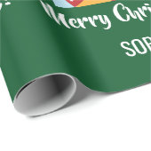 Merry Kerstrudolph Reindeer Persoonlijke naam Cadeaupapier (Rol Hoek)