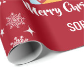 Merry Kerstrudolph Reindeer Persoonlijke naam Cadeaupapier (Rol Hoek)