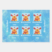 Merry Kerstrudolph Reindeer Persoonlijke naam Inpakpapier Vel (Voorkant 3)