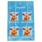 Merry Kerstrudolph Reindeer Persoonlijke naam Medium Cadeauzakje (Achterkant)