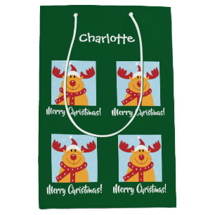 Merry Kerstrudolph Reindeer Persoonlijke naam Medium Cadeauzakje