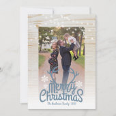 Merry Kerstrustic Antlers Foto Light Feestdagenkaart (Voorkant)