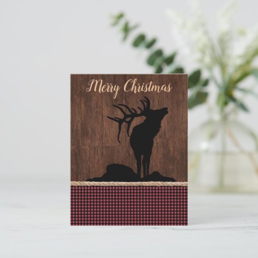 Merry Kerstrustic Elk Feestdagenkaart (Staand voorkant)