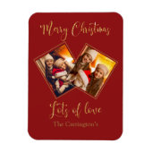 Merry Kerstry Gold Fotonaam rood Magneet (Verticaal)