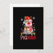 Merry Kerstry Pigmas Cute Pig Funny Xmas_1 Kaart (Voorkant / Achterkant)