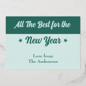 Merry Kerstry voeg foto's toe die groen zijn Folie Feestdagenkaart (Achterkant)