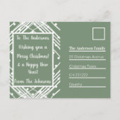 Merry kerstsage Green Photo Familienaam Feestdagenkaart (Achterkant)